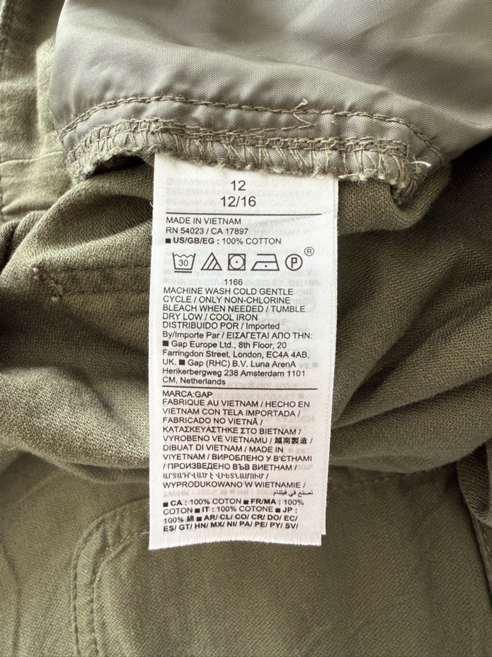 NWT GAP Girlfriend Cargo Joggers Olive Green Size 12 - Picture 6 of 10